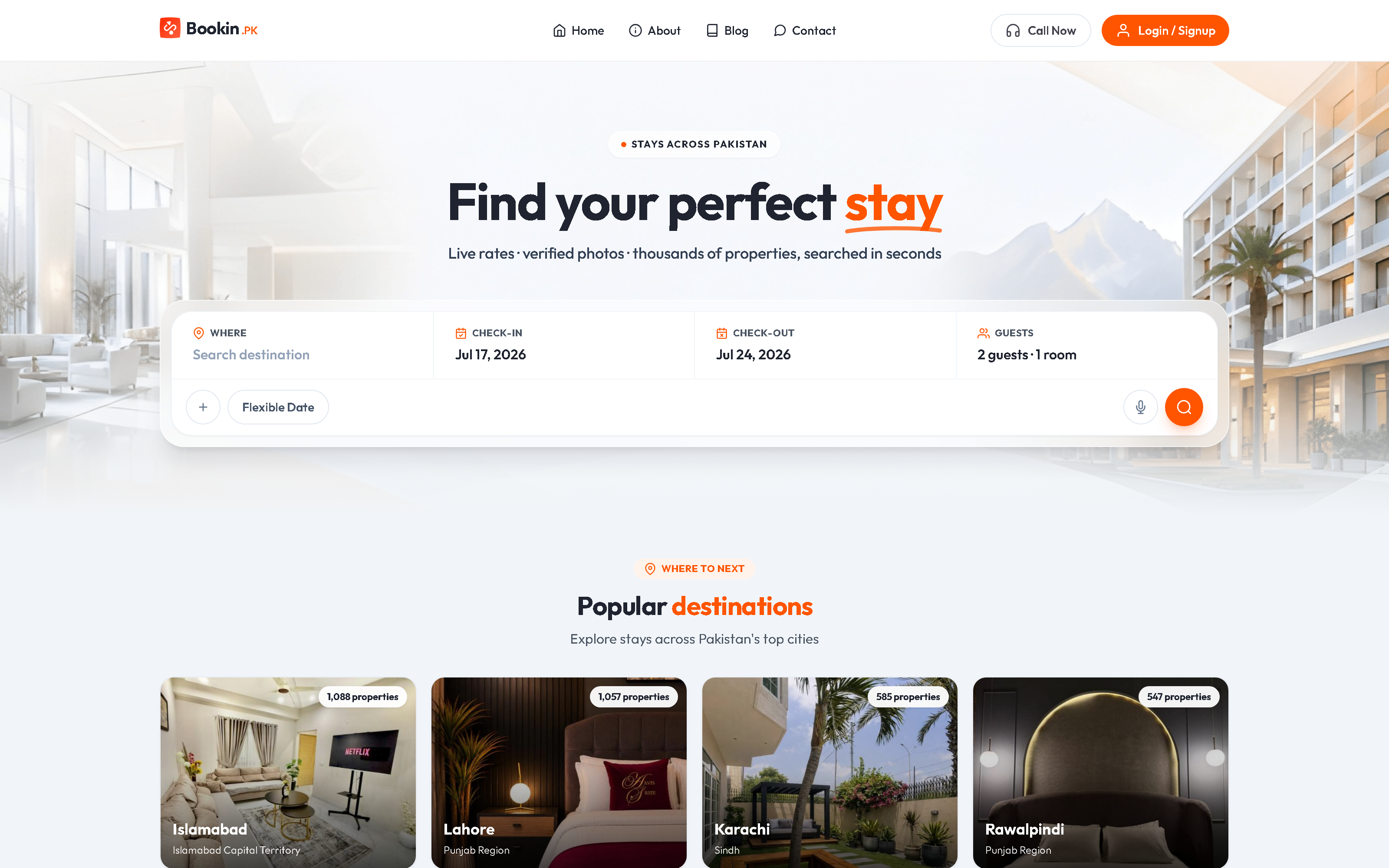 bookin.pk — hotel search & booking